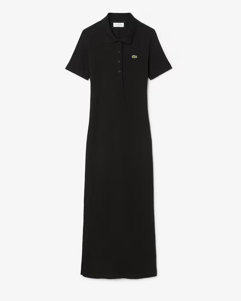 Vestido Polo Midi Manga Curta Rib Reto