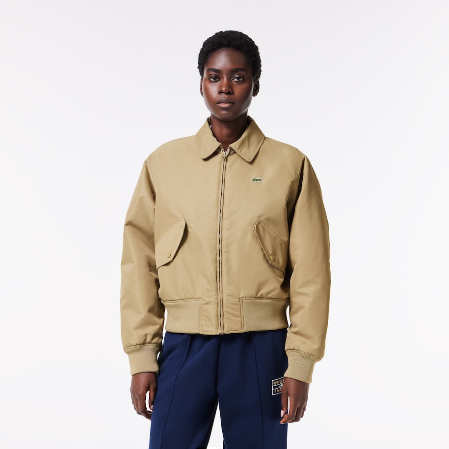 JAQUETA BOMBER OVERSIZED EM NÁILON COM LOGO ATRÁS