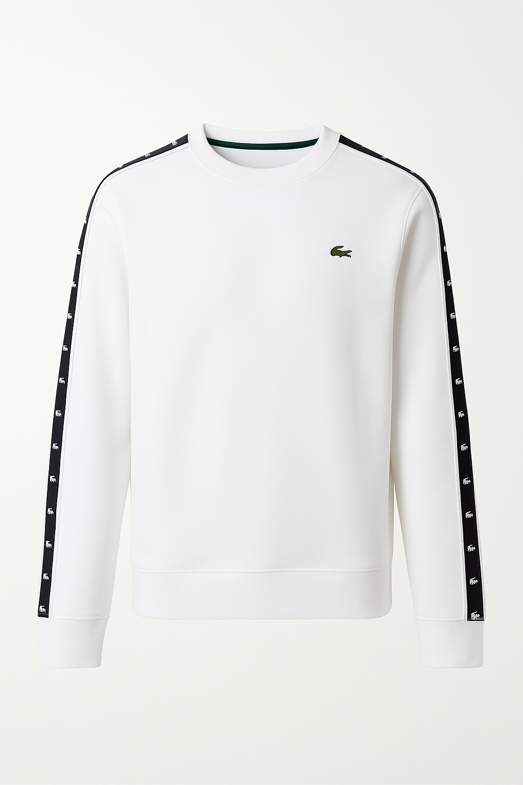 Moletom Lacoste Masculino C-neck Jogger Logo Stripe Preto