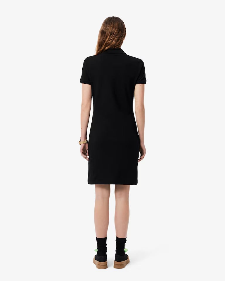 Vestido Polo em Piqué de Algodão com Stretch e Modelagem Ajustada