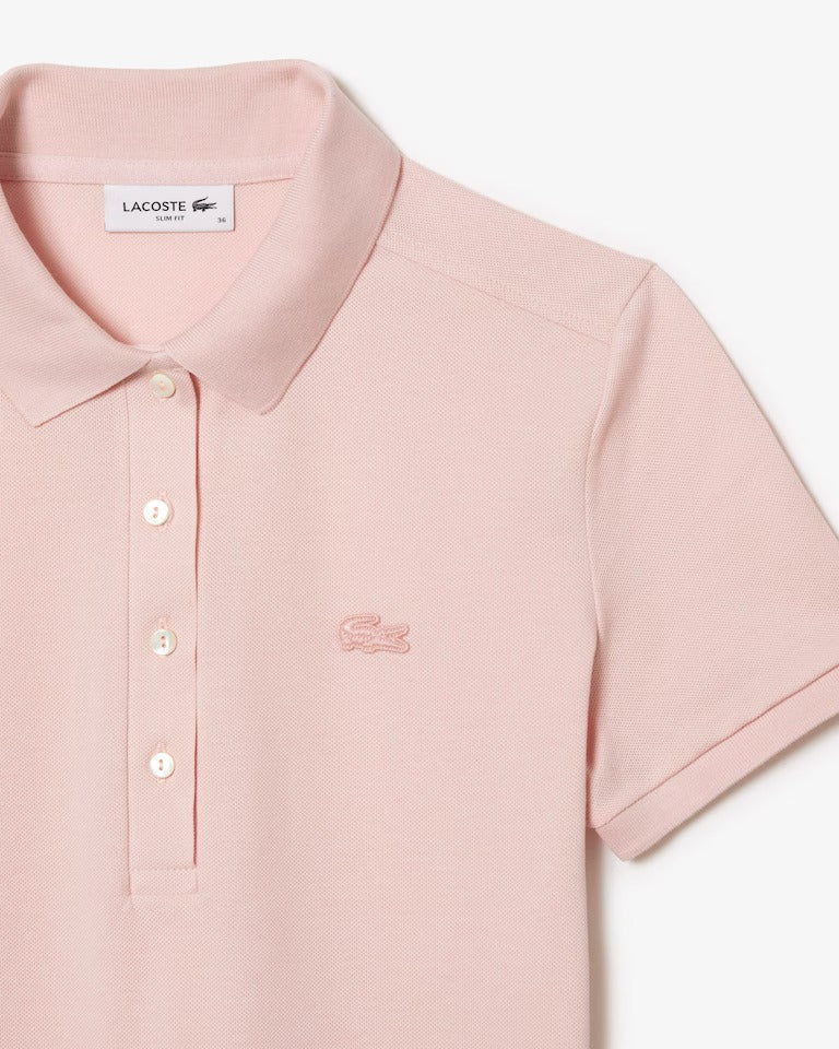 Vestido Polo em Piqué de Algodão com Stretch e Modelagem Ajustada