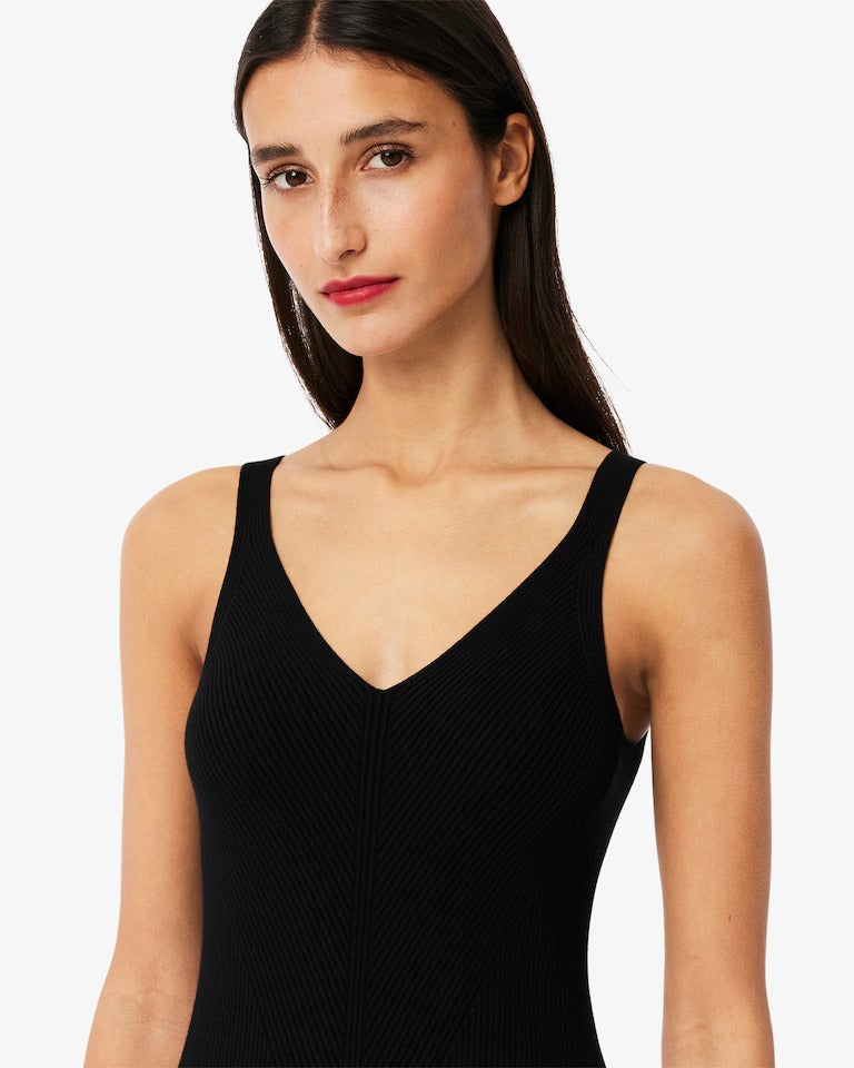 Vestido Regata Midi Rib com Fenda