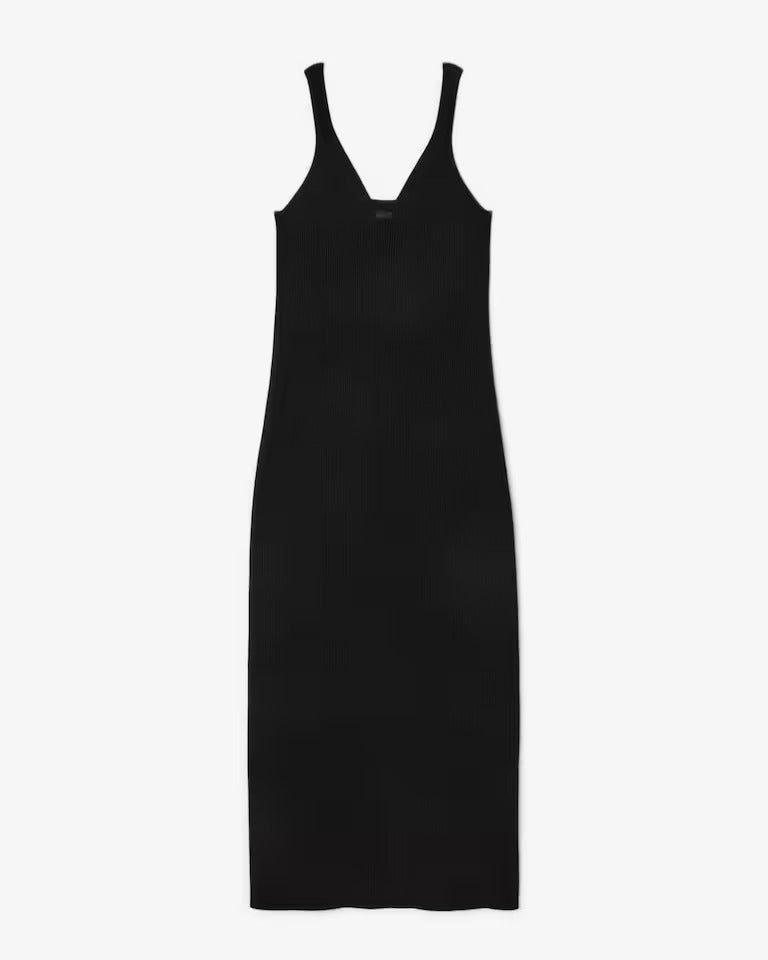 Vestido Regata Midi Rib com Fenda