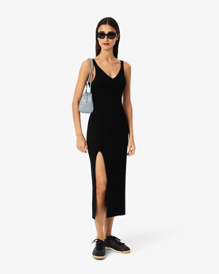 Vestido Regata Midi Rib com Fenda