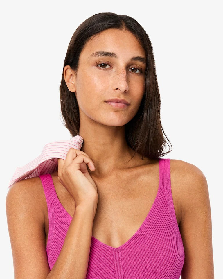 Vestido Regata Midi Rib com Fenda