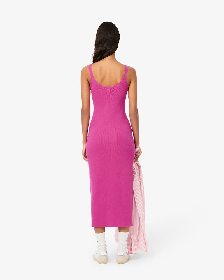 Vestido Regata Midi Rib com Fenda