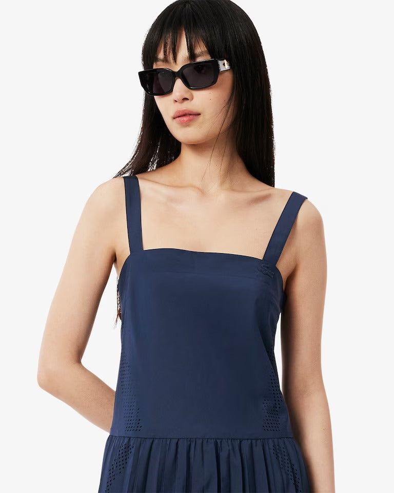 Vestido Regata Midi com Saia Plissada