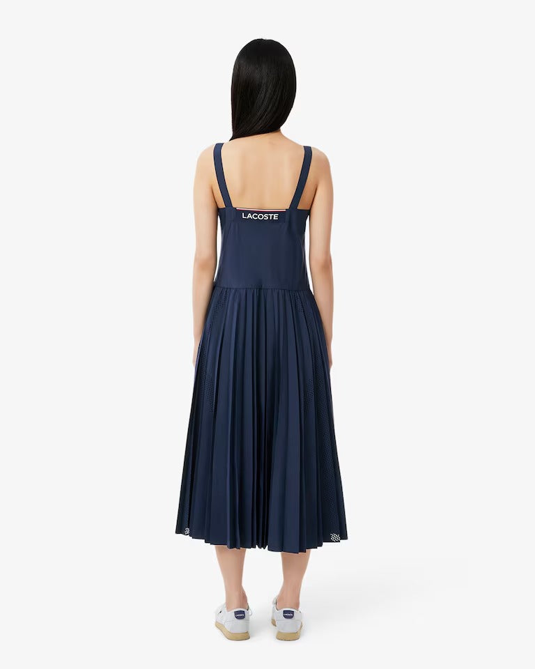 Vestido Regata Midi com Saia Plissada