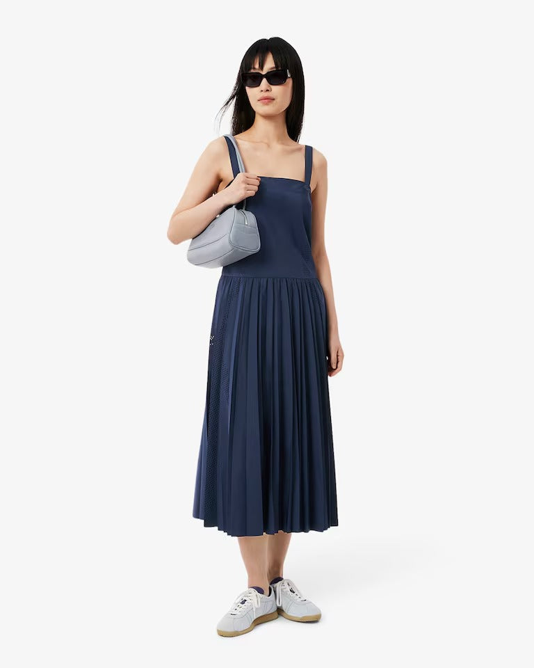Vestido Regata Midi com Saia Plissada