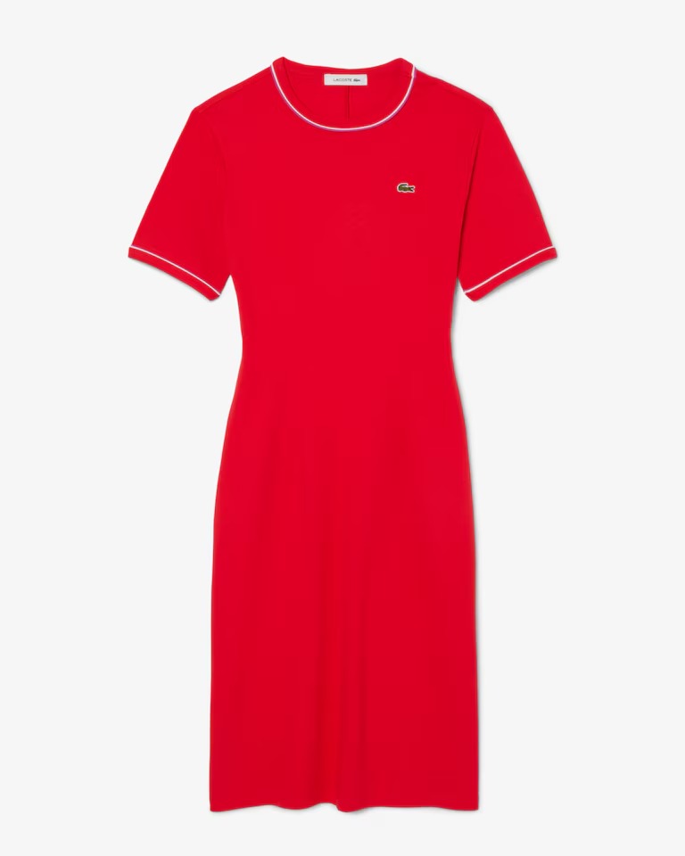 Vestido Tshirt Midi Manga Curta com Fenda Lateral