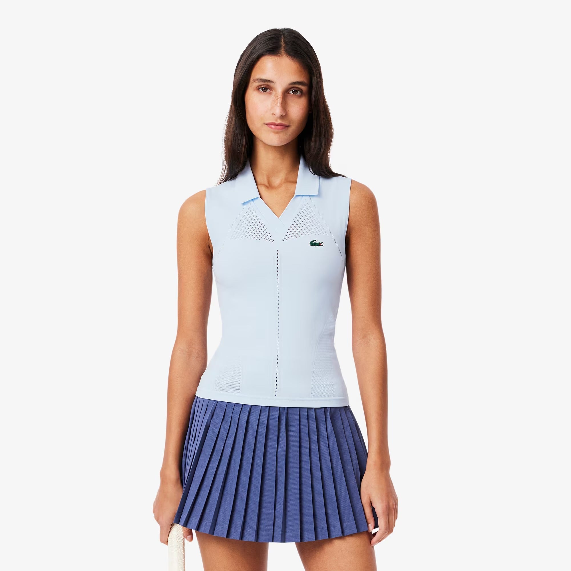 Camisa Polo Feminina sem Mangas com Modelagem Ajustada Sport