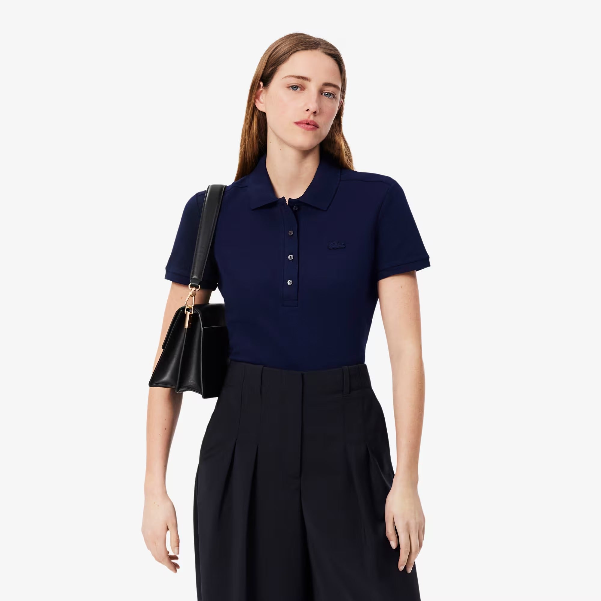 Polo L.12.D em Piqué de Algodão com Stretch e Modelagem Ajustada