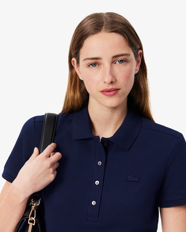 Polo L.12.D em Piqué de Algodão com Stretch e Modelagem Ajustada