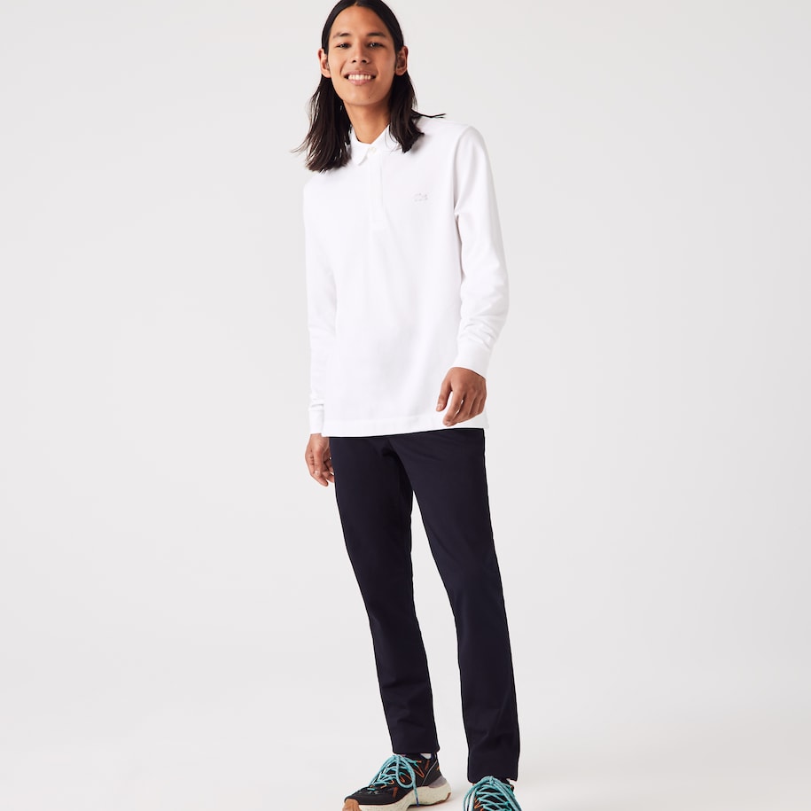 POLO MASCULINA PARIS MANGA LONGA EM ALGODÃO PIQUÉ COM STRETCH