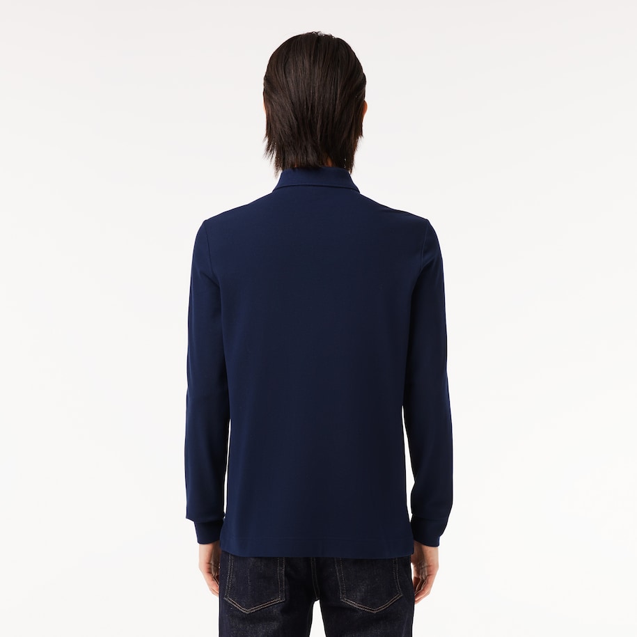 POLO MASCULINA PARIS MANGA LONGA EM ALGODÃO PIQUÉ COM STRETCH