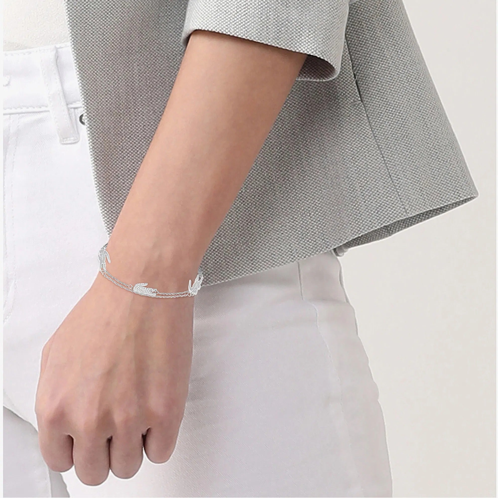 Pulseira Crocodilo Prata