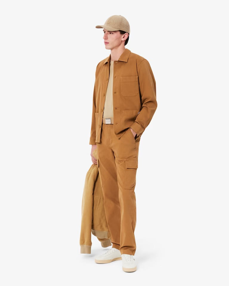 Cinto Masculino Made In France em Tecido com Fivela com Gravação Lacoste