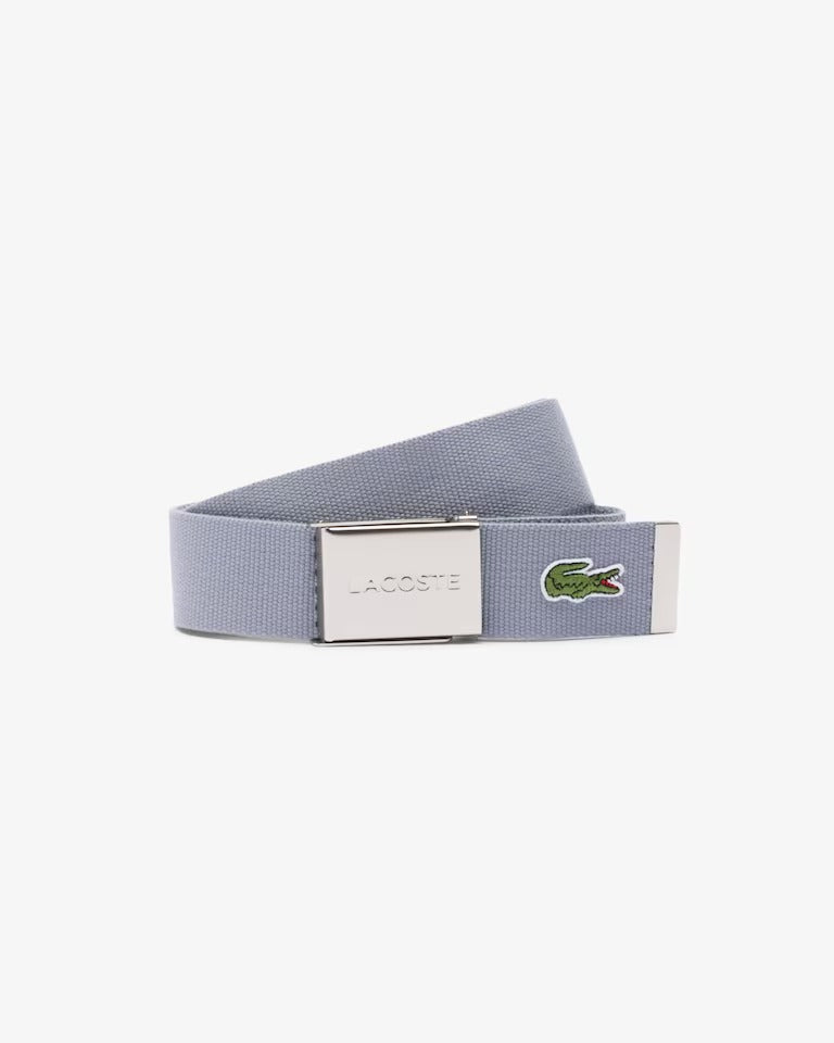 Cinto Masculino Made In France em Tecido com Fivela com Gravação Lacoste