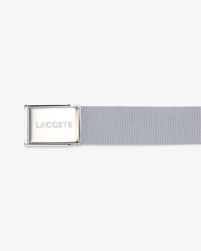 Cinto Masculino Made In France em Tecido com Fivela com Gravação Lacoste