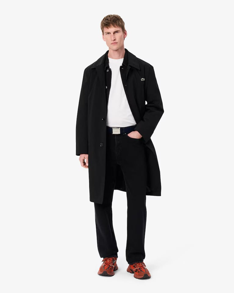 Cinto Masculino Made In France em Tecido com Fivela com Gravação Lacoste
