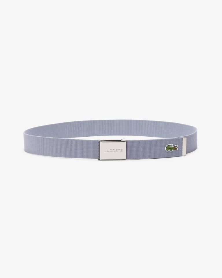 Cinto Masculino Made In France em Tecido com Fivela com Gravação Lacoste